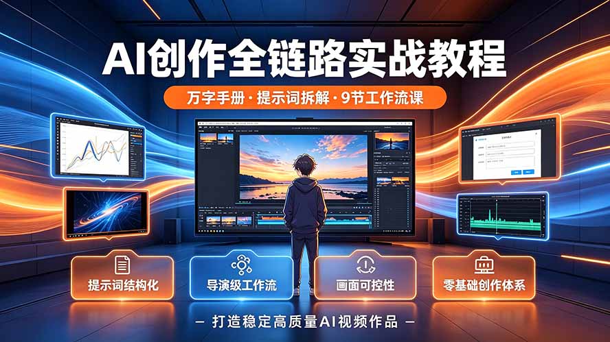 AI创作全链路实战教程｜万字手册·提示词拆解·9节工作流课，打造稳定高质量AI视频作品-项目汇