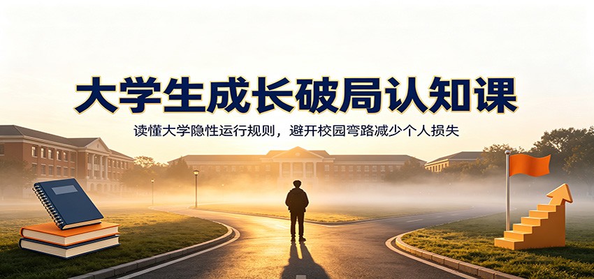 大学生成长破局认知课：读懂大学隐性运行规则，避开校园弯路减少个人损失-项目汇