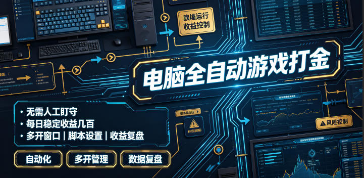 电脑全自动游戏打金,无需人工盯守,每日稳定收益几百!【揭秘】-项目汇