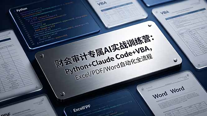 财会审计专属 AI实战训练营-更新:Python+Claude Code+VBA,Excel/PDF/Word自动化全流程-项目汇