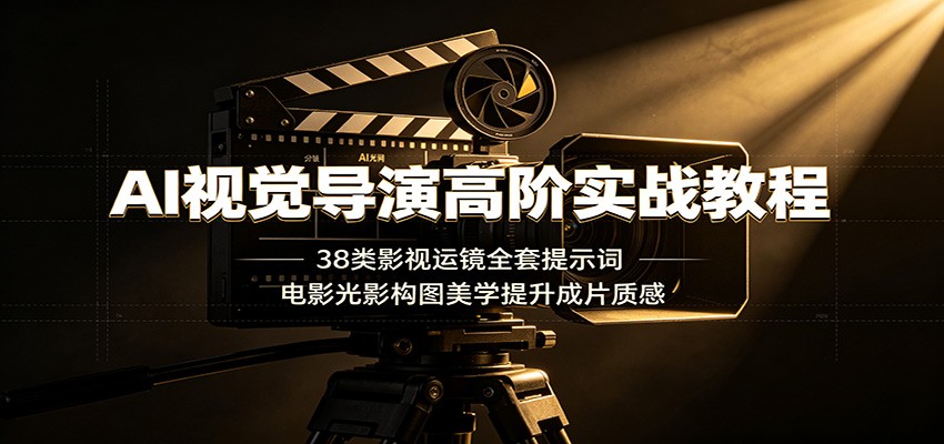 AI视觉导演高阶实战教程：38类影视运镜全套提示词，电影光影构图美学提升成片质感-项目汇