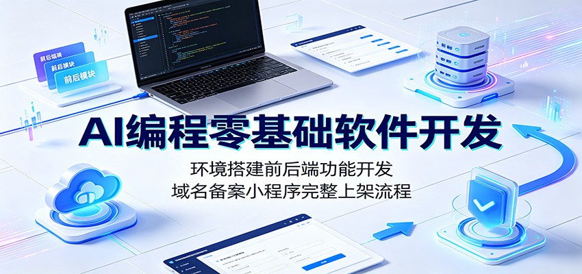 AI编程零基础软件开发：环境搭建前后端功能开发，域名备案小程序完整上架流程-项目汇