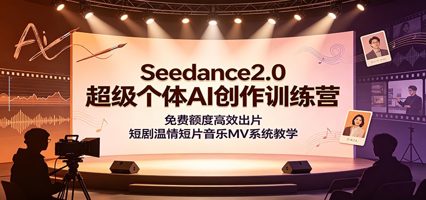 Seedance2.0超级个体AI创作训练营：免费额度高效出片，短剧温情短片音乐MV系统教学-项目汇