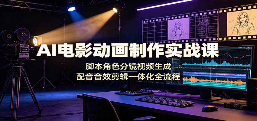 AI电影动画制作实战课:脚本角色分镜视频生成,配音音效剪辑一体化全流程-项目汇