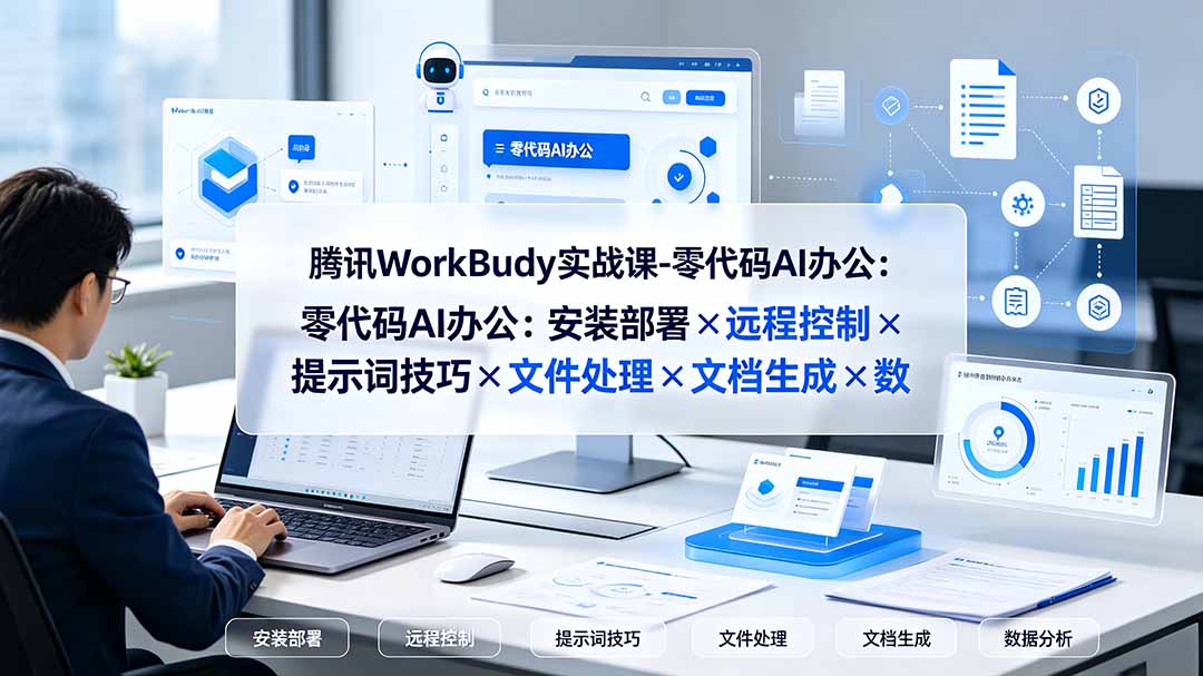 腾讯WorkBuddy实战课-零代码AI办公：安装部署×远程控制×提示词技巧×文件处理×文档生成×数据分析-项目汇