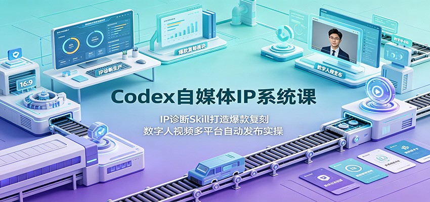 Codex自媒体IP系统课：IP诊断Skill打造爆款复刻，数字人视频多平台自动发布实操-项目汇