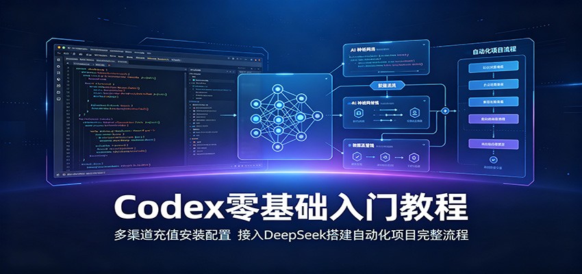 Codex零基础入门教程：多渠道充值安装配置，接入DeepSeek搭建自动化项目完整流程-项目汇
