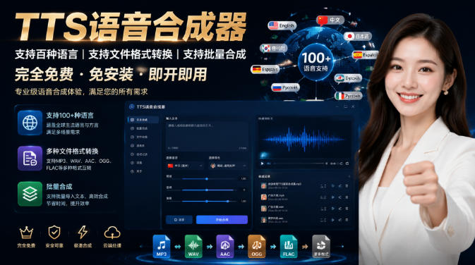 最新TTS配音,支持批量,支持文件格式转换,功能超多-项目汇