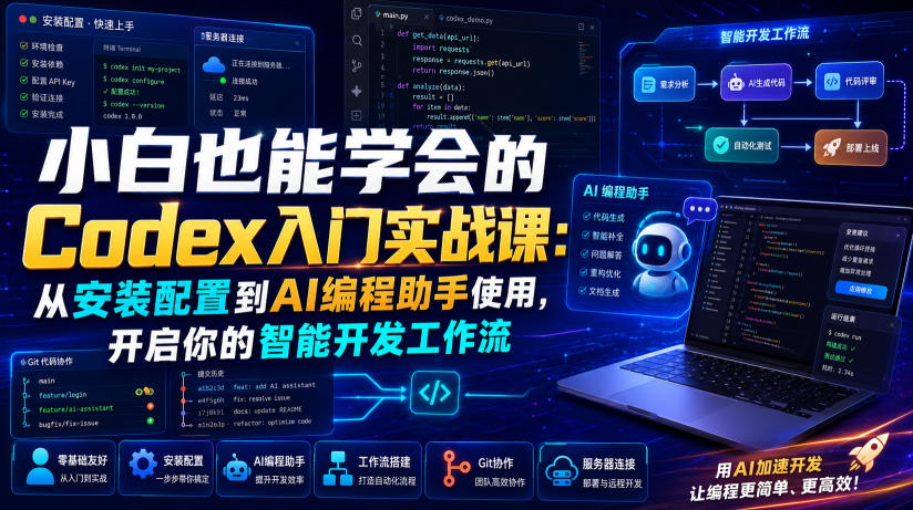 小白也能学会的Codex入门实战课:从安装配置到AI编程助手使用,开启你的智能开发工作流-项目汇