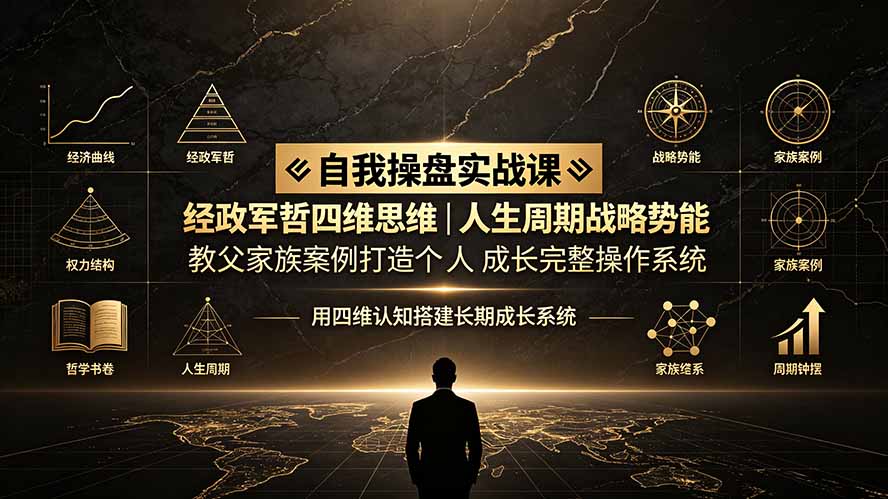 自我操盘实战课:经政军哲四维思维|人生周期战略势能|教父家族案例打造个人成长完整操作系统-项目汇