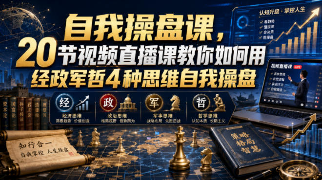 自我操盘课,20节视频直播课教你如何用经政军哲4种思维自我操盘-项目汇