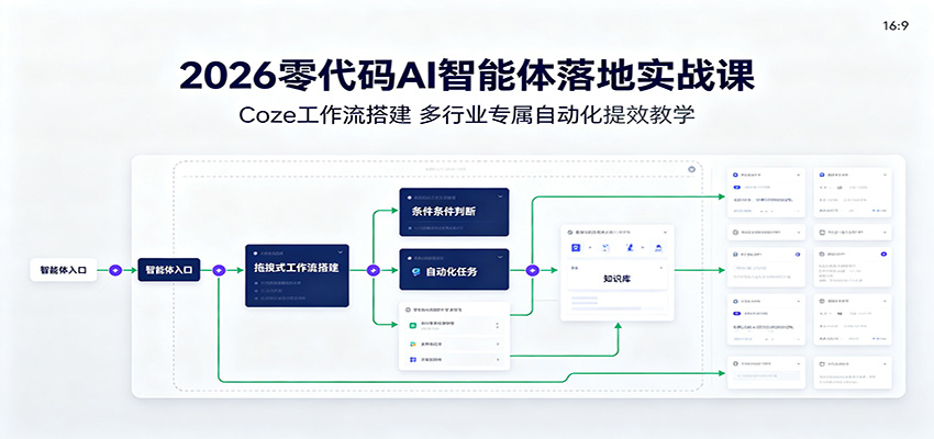 2026零代码AI智能体落地实战课：Coze工作流搭建，多行业专属自动化提效教学-项目汇