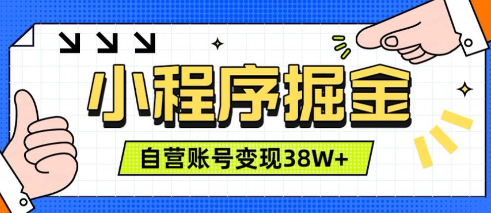 微信小程序掘金,团队自营小程序累计变现38W+,稳定运营三年,一部手机即可操作【揭秘】-项目汇