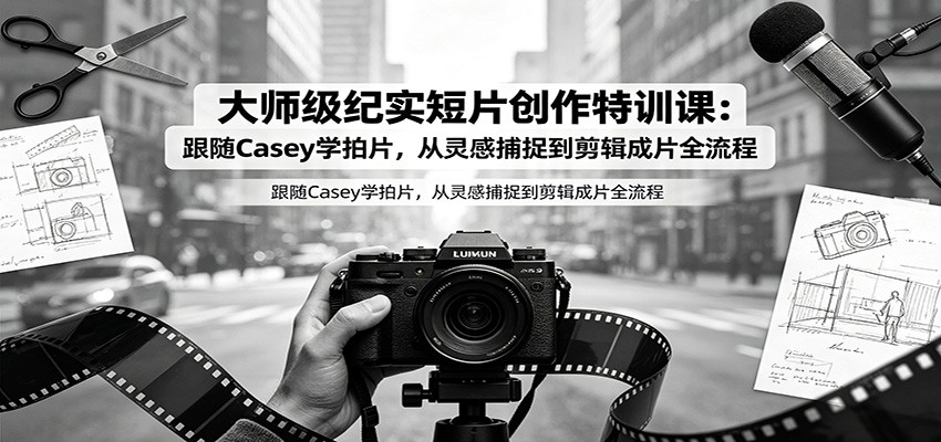 大师级纪实短片创作特训课:跟随Casey学拍片,从灵感捕捉到剪辑成片全流程-项目汇