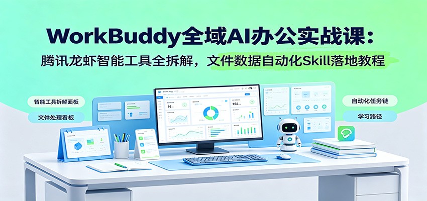 WorkBuddy全域AI办公实战课:腾讯龙虾智能工具全拆解,文件数据自动化Skill落地教程-项目汇