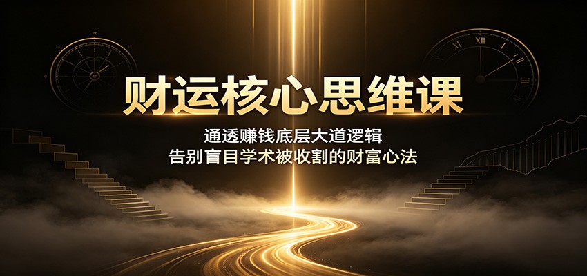 财运核心思维课：通透赚钱底层大道逻辑，告别盲目学术被收割的财富心法-项目汇