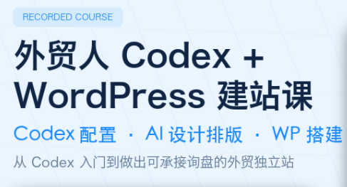 外贸人Codex + WordPress建站课-项目汇