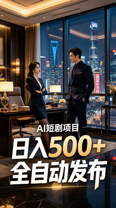 快手AI短剧自动发布,矩阵批量运营变现,轻资产副业项目,日入500+【揭秘】-项目汇