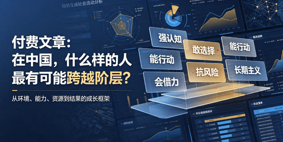 付费文章：在中国，什么样的人最有可能跨越阶层？-项目汇