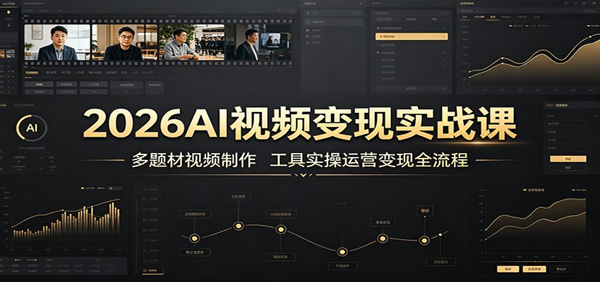 2026AI视频变现实战课:多题材视频制作,工具实操运营变现全流程-项目汇