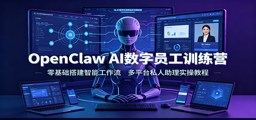 OpenClaw AI数字员工训练营:零基础搭建智能工作流,多平台私人助理实操教程-项目汇