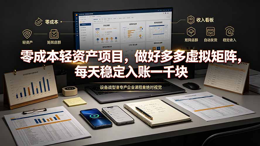 零成本轻资产项目，做好多多虚拟矩阵，每天稳定入账一千块-项目汇