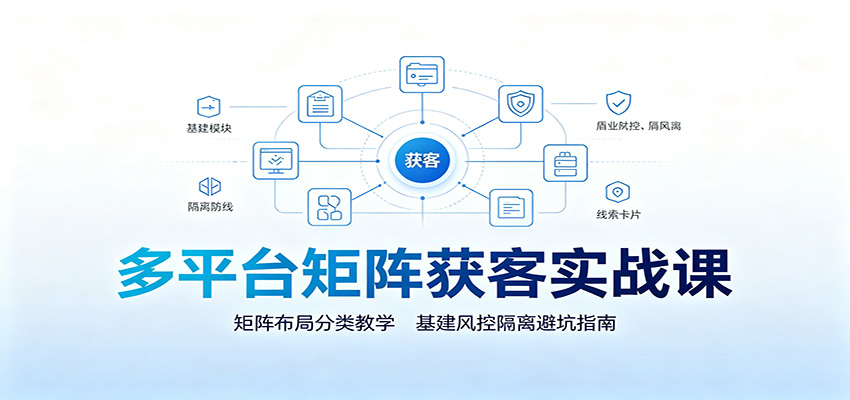 多平台矩阵获客实战课：矩阵布局分类教学，基建风控隔离避坑指南-项目汇