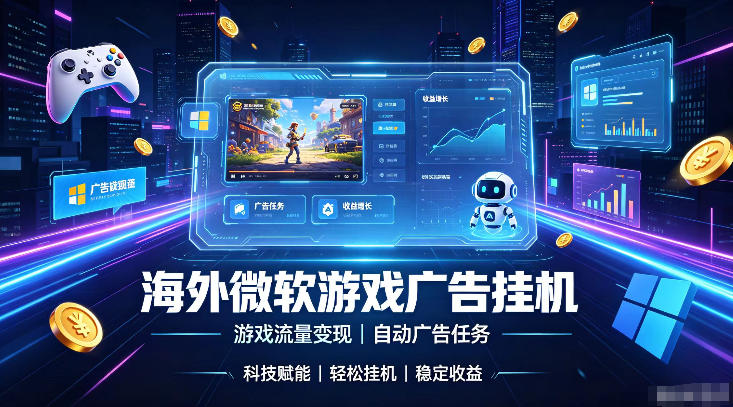 海外游戏广告自动挂G,轻资产海外副业风口,单设备稳定产出500+【揭秘】-项目汇