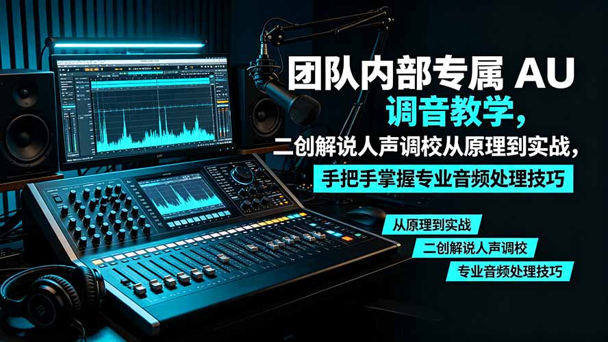 某大佬团队内部专属 AU 调音教学,二创解说人声调校从原理到实战,手把手掌握专业音频处理技巧-项目汇