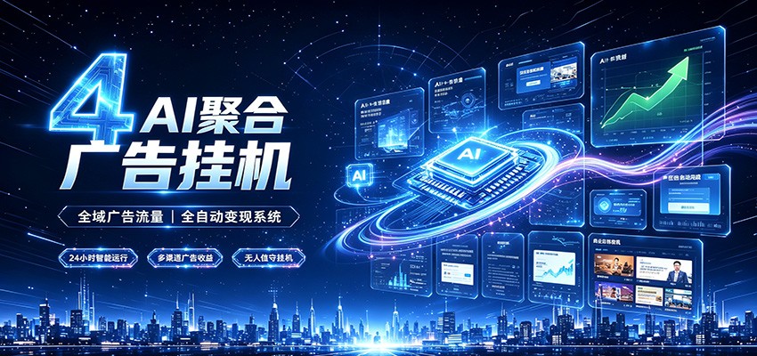 全域广告流量聚合，AI无人挂机稳赚佣金，打造长期稳定被动收入副业-项目汇