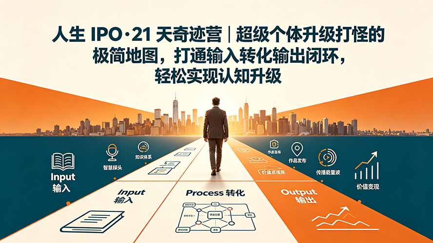 人生 IPO-21 天奇迹营｜超级个体升级打怪的极简地图，打通输入转化输出闭环，轻松实现认知升级-项目汇
