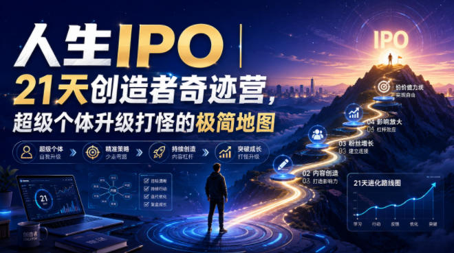 人生IPO︱21天创造者奇迹营,超级个体升级打怪的极简地图-项目汇