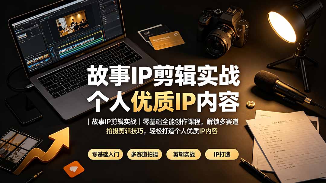 故事IP剪辑实战｜零基础全能创作课程，解锁多赛道拍摄剪辑技巧，轻松打造个人优质IP内容-项目汇