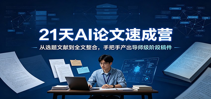 21天AI论文速成营：从选题文献到全文整合，手把手产出导师级阶段稿件-项目汇