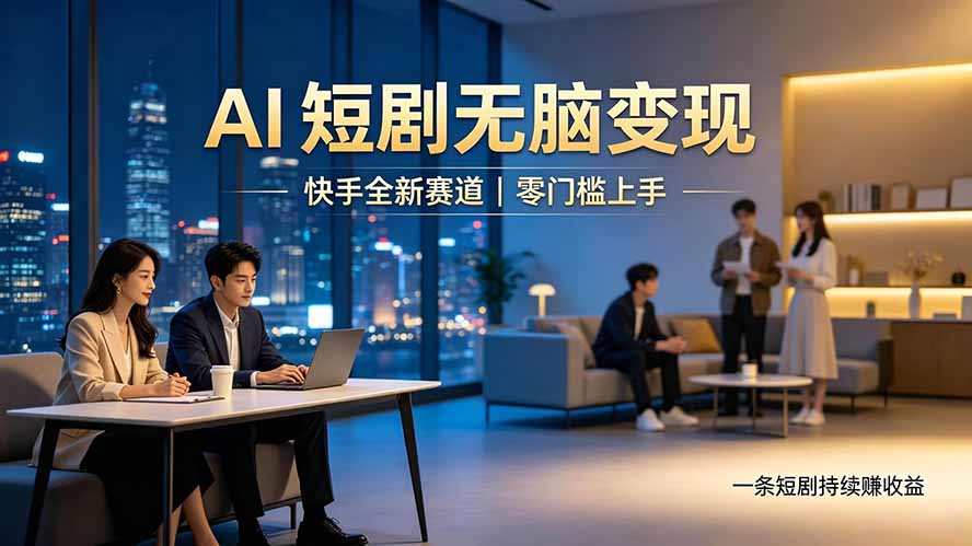 别乱找副业了，快手 AI 短剧零门槛长久被动增收-项目汇