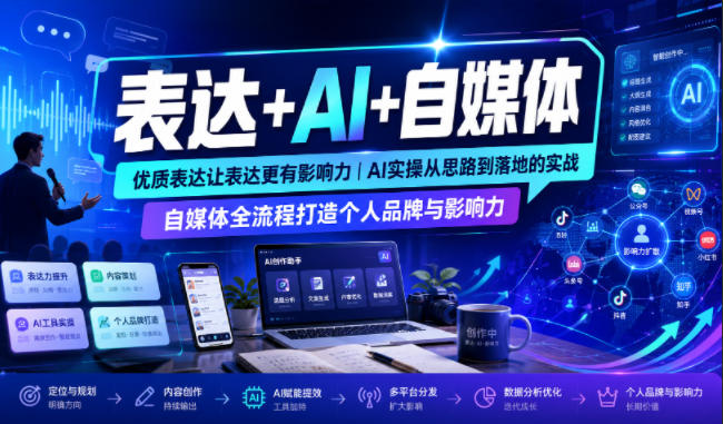 表达+AI+自媒体，优质表达让表达更有影响力|AI实操从思路到落地的实战|自媒体全流程打造个人品牌与影响力-项目汇
