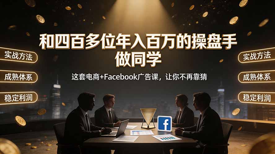 和四百多位年入百万的操盘手做同学——这套电商+Facebook广告课,让你不再靠猜【原创双语字幕】-项目汇