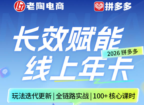 拼多多线上SVIP线上年卡,从认知到基础、从推广到活动、从活动到玩法,全链路实战(260730)-项目汇