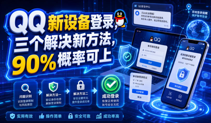 QQ新设备登录,三个解决新方法,90%概率可上-项目汇