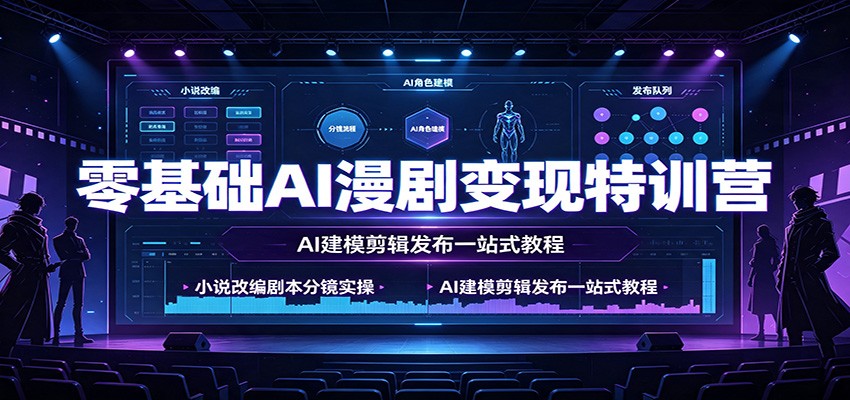 零基础AI漫剧变现特训营:小说改编剧本分镜实操,AI建模剪辑发布一站式教程-项目汇
