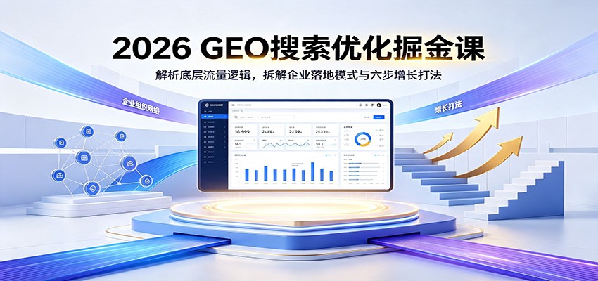 2026 GEO搜索优化掘金课:解析底层流量逻辑,拆解企业落地模式与六步增长打法-项目汇