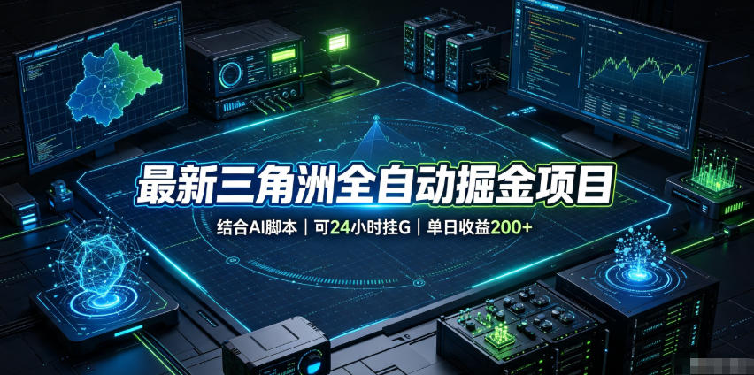 最新三角洲全自动掘金项目,结合AI脚本,可24小时挂G,单日收益200+【揭秘】-项目汇