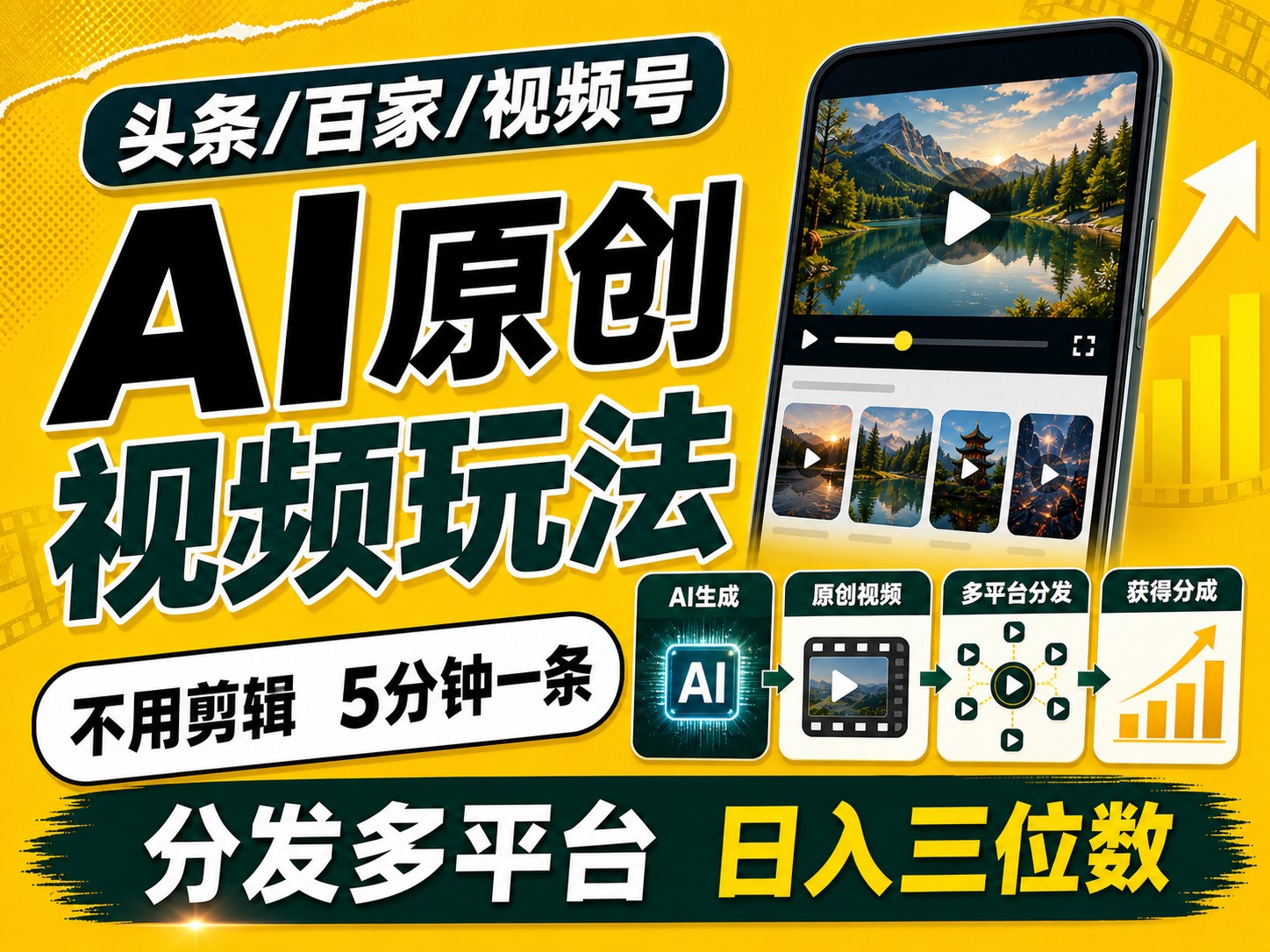 2026头条百家号升级玩法 5分钟一条原创视频 发多平台赚收-项目汇