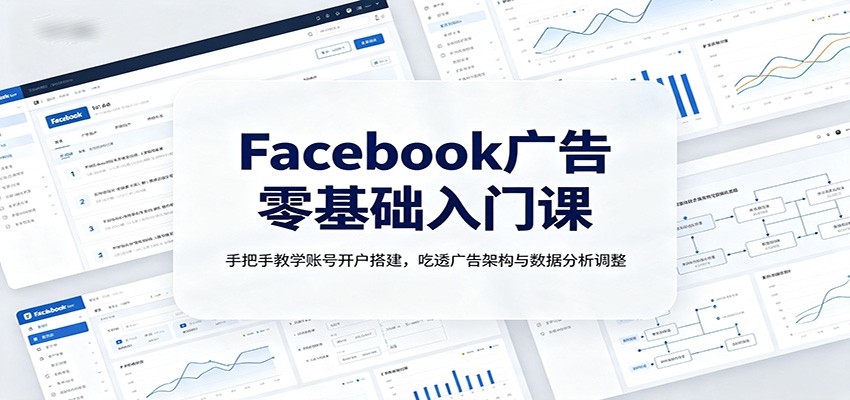 Facebook广告零基础入门课：手把手教学账号开户搭建，吃透广告架构与数据分析调整-项目汇