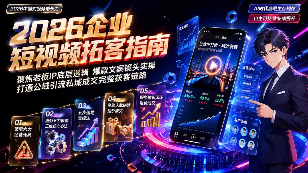 2026AI时代服务增长力实战课-无水印｜五力模型三维心法教学，破解门店客源流失低价内卷实现长效业绩增长-项目汇