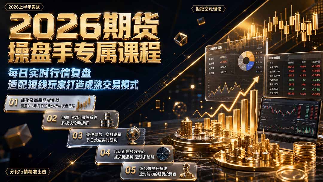 2026期货操盘手专属课程-更新8月，每日实时行情复盘，适配短线玩家打造成熟交易模式-项目汇