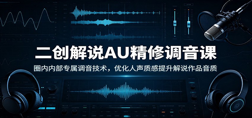 二创解说AU精修调音课:圈内内部专属调音技术,优化人声质感提升解说作品音质-项目汇