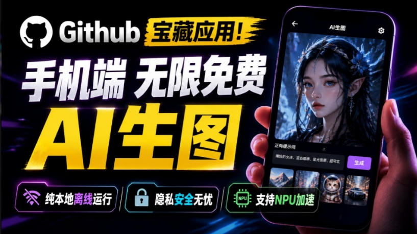Github宝藏应用!手机端无限免费AI生图,纯本地离线运行,支持NPU加速斩获3.1k stars,local-dream-项目汇
