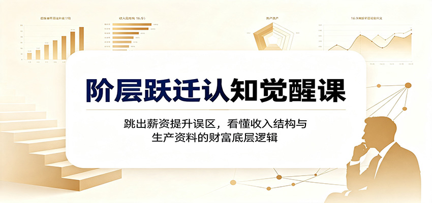阶层跃迁认知觉醒课：跳出薪资提升误区，看懂收入结构与生产资料的财富底层逻辑-项目汇