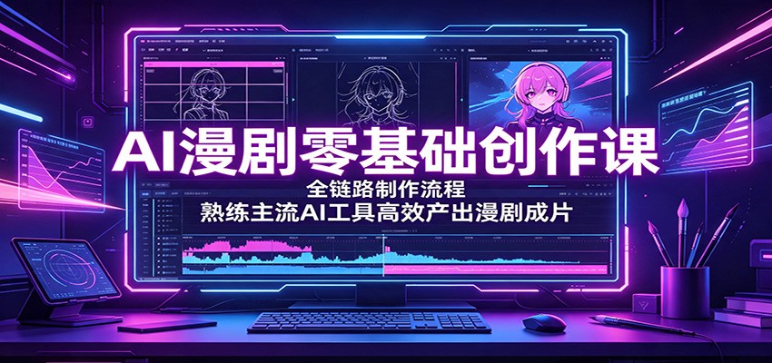 AI漫剧零基础创作课:全链路制作流程,熟练主流AI工具高效产出漫剧成片-项目汇